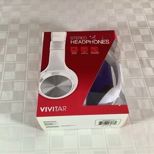 New Vivitar white stereo headphones stereo sound